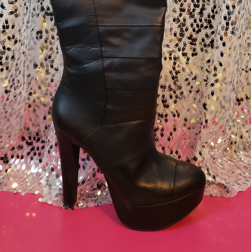 Knee high platform boots
